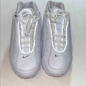 Nike White and Silver Athletic Shoes